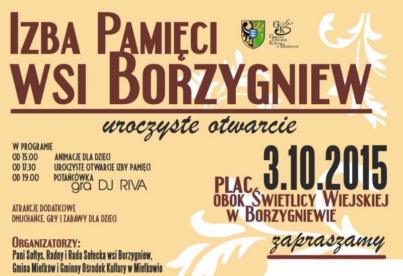 Otwarcie Izby Pamięci w Borzygniewie